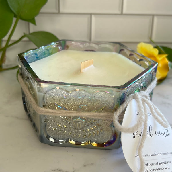 Vintage Carnival Glass Trinket Box/Jar