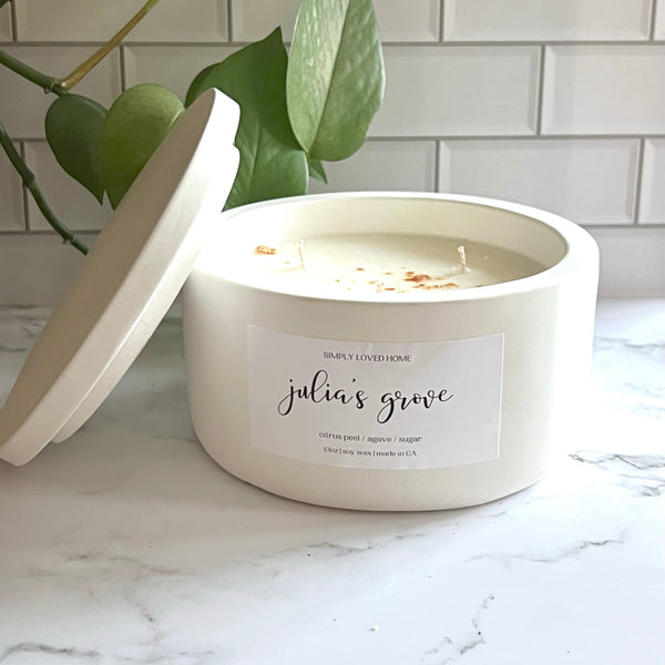 Blush & White Concrete Bowl