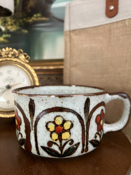 Vintage Otagirl Flower Stoneware Soup/Coffee mug