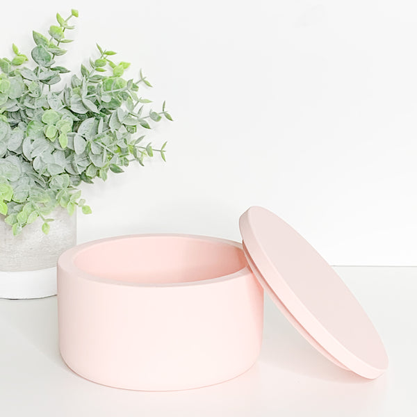 Blush & White Concrete Bowl